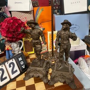 vintage Don CeSar & Don Juan 14" Statues Musketeers Spelter Cast Metal Bronzed